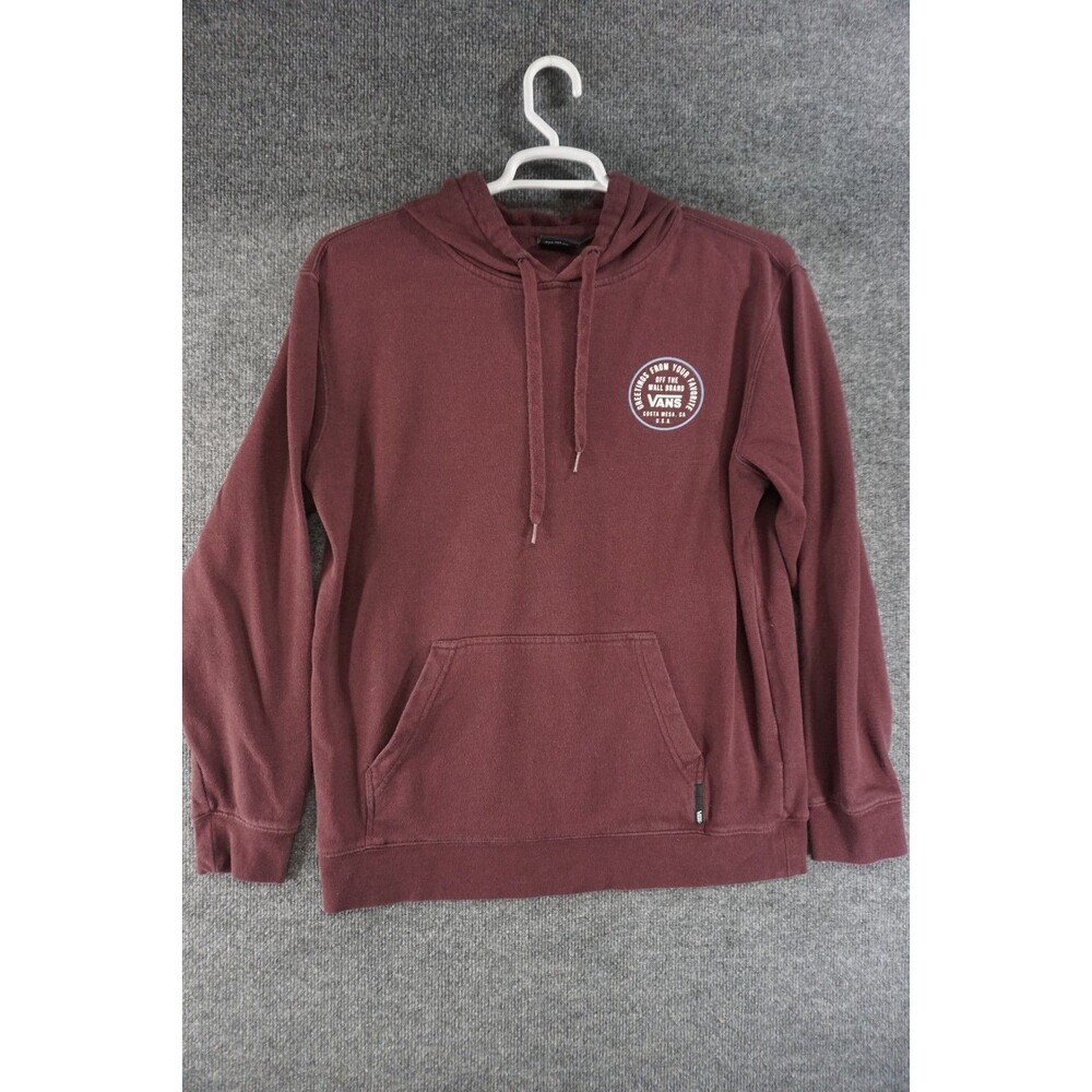 Vans Hoodie Mens Medium Red Pull Over Sweatshirt
